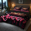 Axyaa Queen Crown 3D Duvet Cover Set - Ultra-Soft Microfiber Fantasy Design