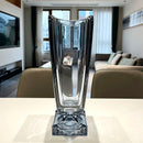 Axyaa Crystal Glass Vase: Light Luxury Style, Large-Mouthed for Living Room Decor