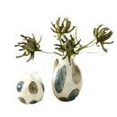 Axyaa Artistic Glass Vase: Blue & Green, New Chinese-style, High-end Handcrafted Glass Flower Vase