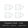 Axyaa Glass Teacup Set, Master Quality, Heat-Resistant, Kung Fu Tea Cup with Handle