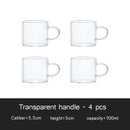 Axyaa Glass Teacup Set, Master Quality, Heat-Resistant, Kung Fu Tea Cup with Handle