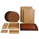 Axyaa Natural Walnut Wooden Serving Tray with Beech Handle