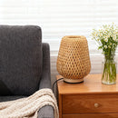 Axyaa Bamboo Woven Bedroom Table Lamp Desk Decoration for Study & Bedside