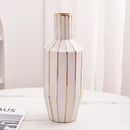 Modern Ceramic Flower Arrangement in White Black Gold Vases by Axyaa