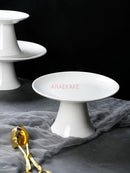 Axyaa Chinese Tea & Pastry Ceramic Tray Set - Small Size Footed Ornaments & Fruit Plates