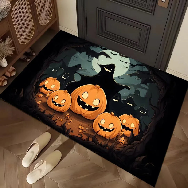 Axyaa Halloween Night Floor Mat - Horror Pumpkin Ghost Design