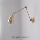 Axyaa Copper Swing Arm LED Wall Lamp for Study Reading Bedroom Café