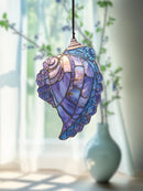 Axyaa Blue Acrylic Conch Shell Suncatcher Coastal Beach House Window Decor