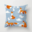 Axyaa Fox Cartoon Pillowcase for Sofa 45*45 Throw Pillow Cover Decoration