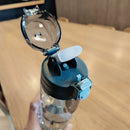 Axyaa Sports Water Bottle - 800ml, Leak-Proof Straw, BPA-Free, Scale, Outdoor Drinkware