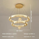 Axyaa Luxury Crystal Pendant Chandelier for Modern Stairs, Dimmable Globe Design