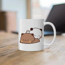 Axyaa Cute Cat Peach Goma Coffee Tea Mug | Ceramic Funny Animal Breakfast Cup
