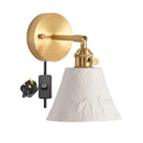 Axyaa Elk Ceramic Lampshade LED Wall Sconce, Nordic Modern Lighting for Bedroom, Bathroom