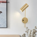 Axya Rotatable Wall Lamp: Modern LED Bedroom Light with Long Pole Switch