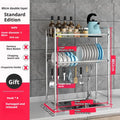 Axyaa Stainless Steel Plate Rack Holder Kitchen Organizer Dish Shelf