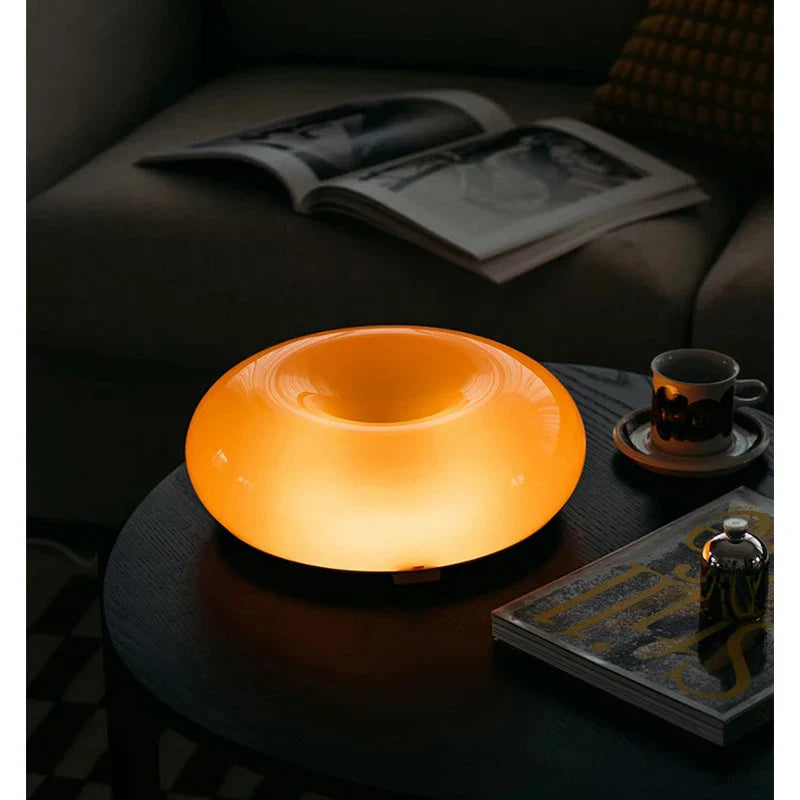 Axyaa Bauhaus Orange Glass Table Lamp