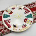 Axyaa Christmas Ceramic Cartoon Relief Plate - 8-inch Circular Decorative Tableware