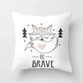 Axyaa Fox Cartoon Pillowcase for Sofa 45*45 Throw Pillow Cover Decoration