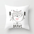 Axyaa Fox Cartoon Pillowcase for Sofa 45*45 Throw Pillow Cover Decoration