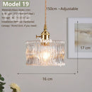 Axyaa Vintage Clear Glass Brass Pendant Light for Kitchen Dining Bedroom