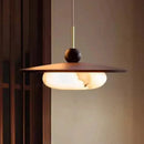 Axyaa Walnut Pendant Light: Vintage Style Glass LED Lamp for Home and Office
