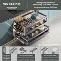 Axyaa Pull-out Seasoning Storage Rack Drawer for Kitchen Dishes and Bowls