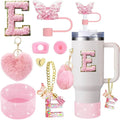 Axyaa Cup Accessories Set for 30oz 40oz Stanley Cup - Silicone Boot, Handle Charm, Initials Sticker