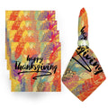 Axyaa Fall Harvest Pumpkin Napkins Square Tablecloth - Set of 4