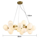 Axyaa Glass LED Pendant Chandelier Light for Living Room and Dining Room