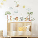 Axyaa Cute Peep Animals Elephant Giraffe Rabbit Wall Stickers for Kids Room Decoration