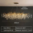 Axyaa Crystal Branch Chandelier: Elegant French Art Room Decor & Luxury Pendant Lamp