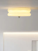 Axyaa Modern Glass LED Ceiling Lamp Circle Pendant Living Room Bedroom White