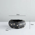 Axyaa Black Resin Flower Pot Gold Point Vase Home Decor Irregular Floral Arrangement