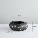 Axyaa Black Resin Flower Pot Gold Point Vase Home Decor Irregular Floral Arrangement