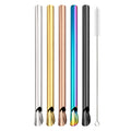 Axyaa 304 Stainless Steel Bubble Tea Straw Set with Straw Brush Spoon