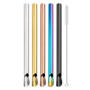 Axyaa 304 Stainless Steel Bubble Tea Straw Set with Straw Brush Spoon