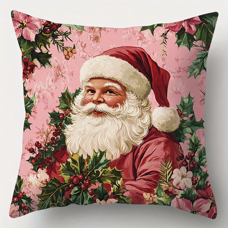 Axyaa Christmas Pillowcase: Festive Santa Claus Snowman Cover for Living Room and Sofa
