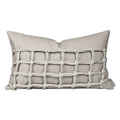 Axyaa Modern Orange Gray Leather Woven Cushion & Pillow Set