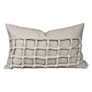 Axyaa Modern Orange Gray Leather Woven Cushion & Pillow Set
