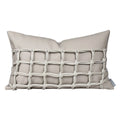 Axyaa Orange Gray Leather Woven Cushion Pillow Handmade Minimalist Room Decoration