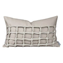 Axyaa Orange Gray Leather Woven Cushion Pillow Handmade Minimalist Room Decoration
