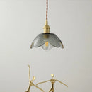 Axyaa Glass Copper LED Pendant Light with Knob Switch - Nordic Style