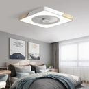 Axyaa Ultra-Thin Square Ceiling Fan Lamp White Nordic Style