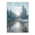 Snow House Nordic Canvas Wall Art by Axyaa for Living Room Decor