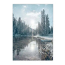 Snow House Nordic Canvas Wall Art by Axyaa for Living Room Decor