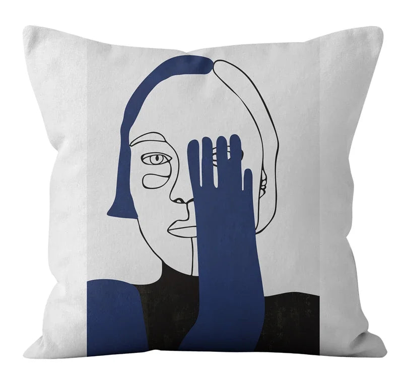 Nordic Abstract Geometric Lines Pillowcase for Home Decor - Axyaa