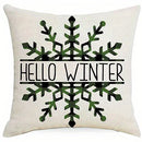 Axyaa Christmas Snowman Pattern Cushion Cover for Sofa, Bedroom, Car