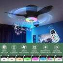 Axyaa RGB Bluetooth Music Ceiling Fan Light Remote Control LED Lamp for Indoor Decor.
