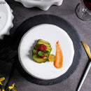 Axyaa Irregular Ceramic Dinner Plate Set for Sushi Pasta Desserts.