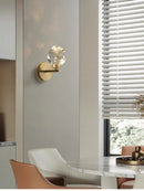 Gold Crystal LED Wall Lamp by Axyaa: Modern Luxury Sconce for Home Decor